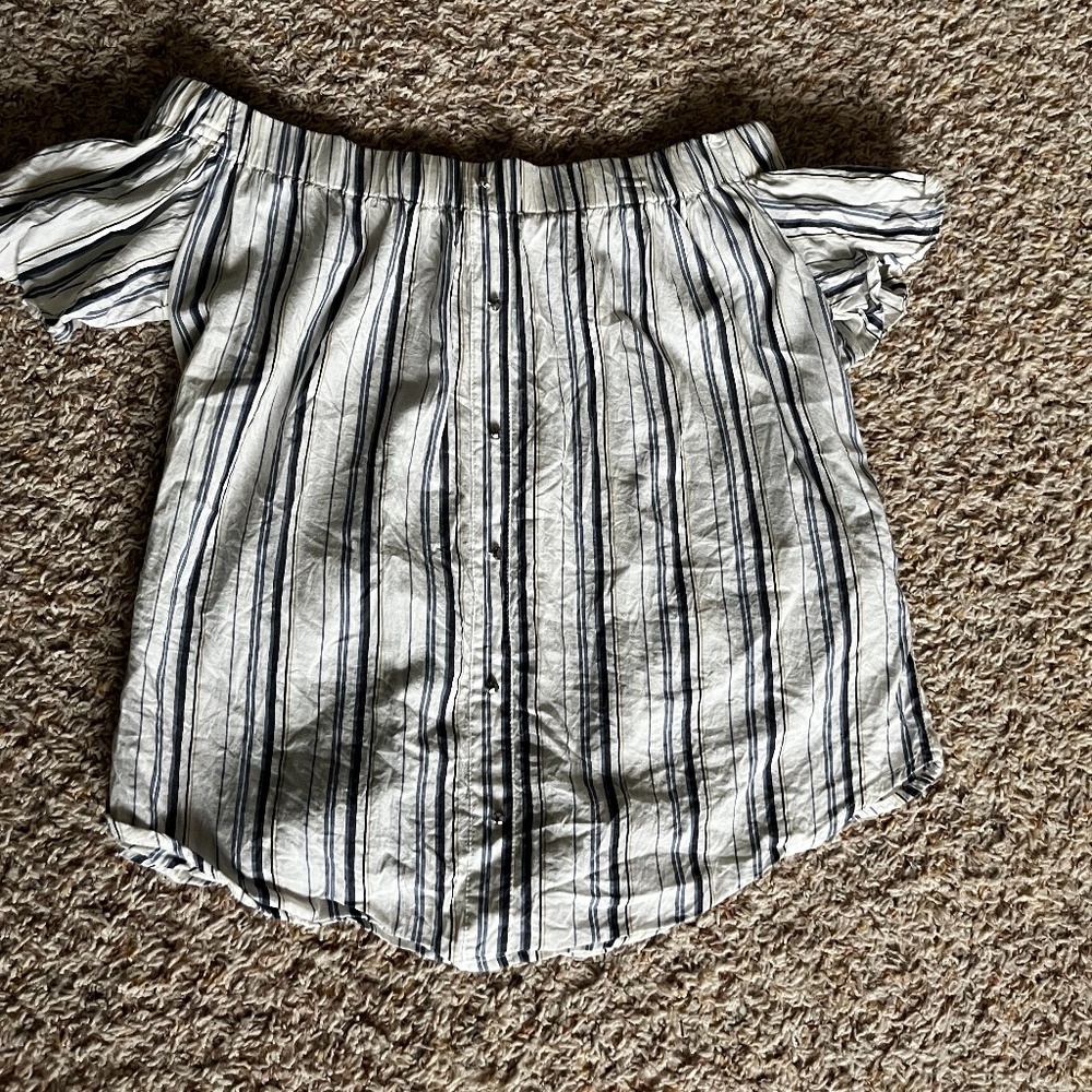 Off the Shoulder Stripped Top